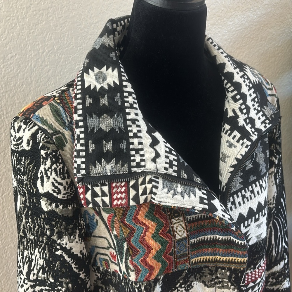 Dor Dor Couture Women's jacket coat Art Patchwork southwestern Size XL - Picture 3 of 10